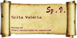 Szita Valéria névjegykártya